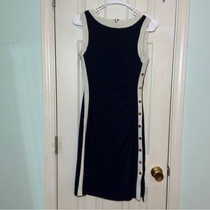 Lauren by Ralph Lauren Navy and cream dress